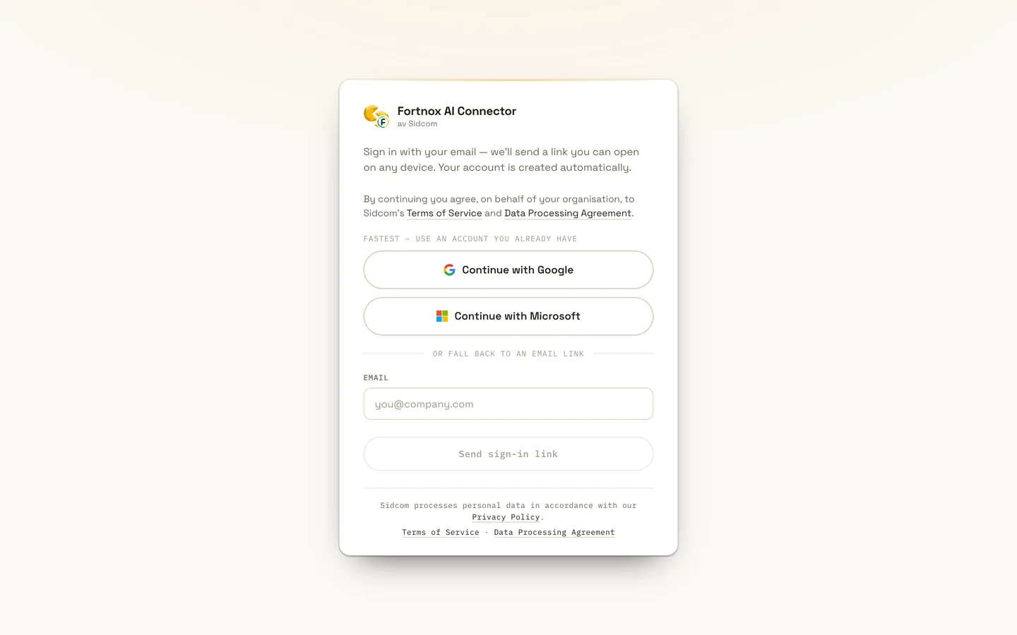 Click Continue with Google