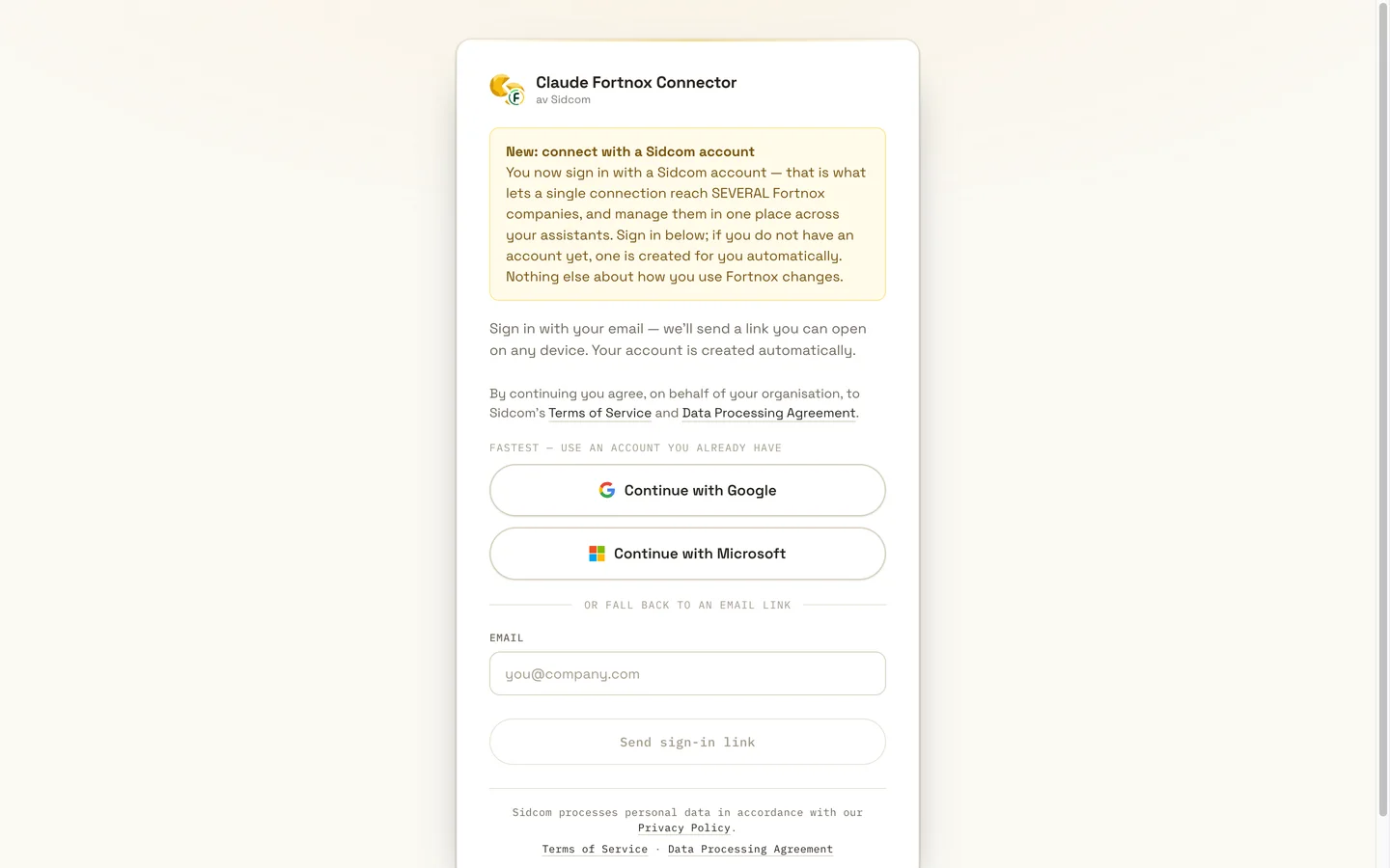 Click Continue with Google