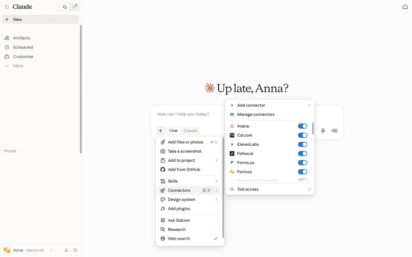 Klicka på Connectors