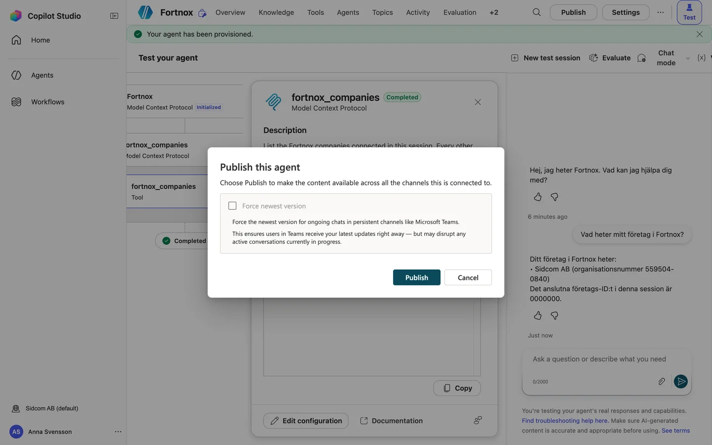 Click Publish